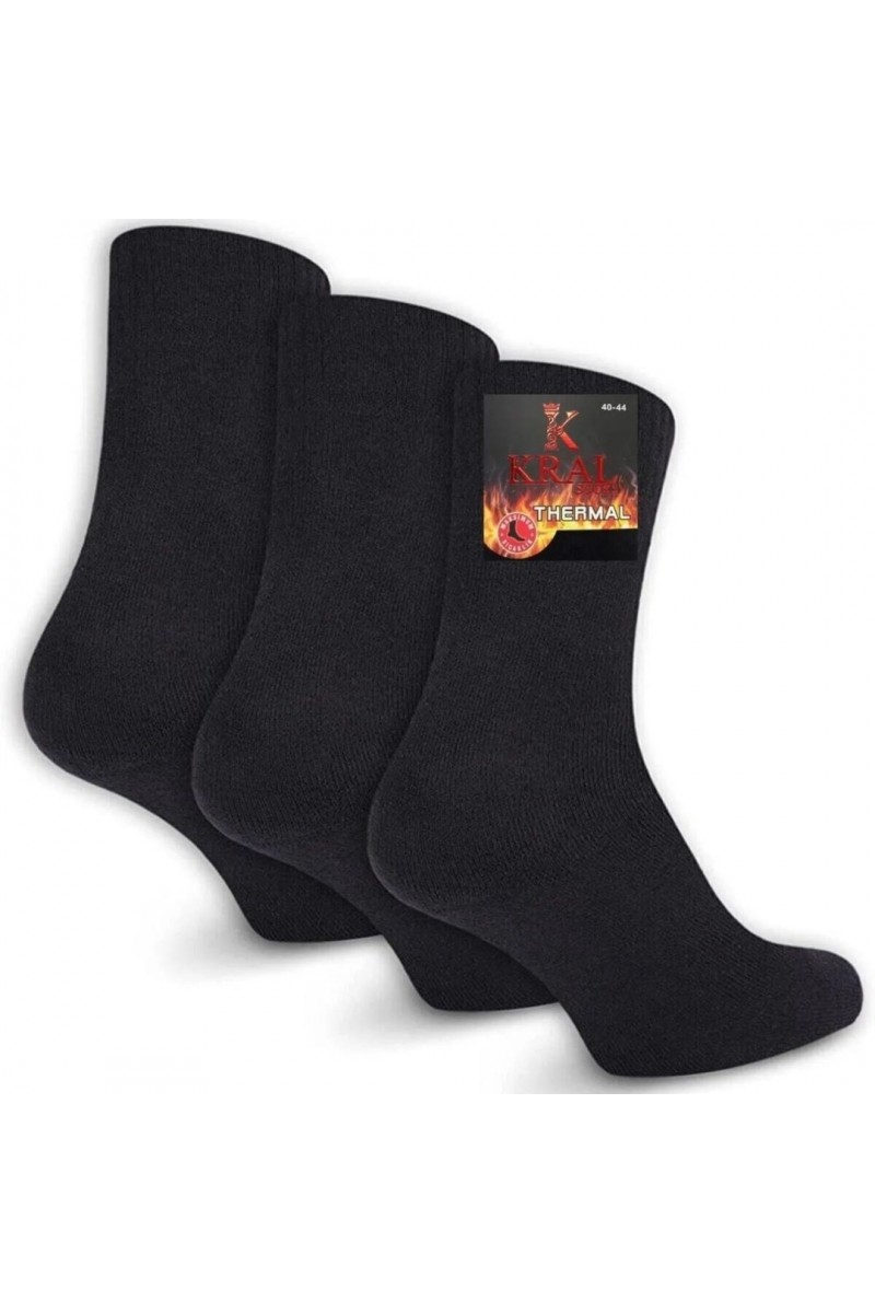 Termal Kışlık Kalın  (3 Çift) Erkek Pamuklu Havlu Çorabı