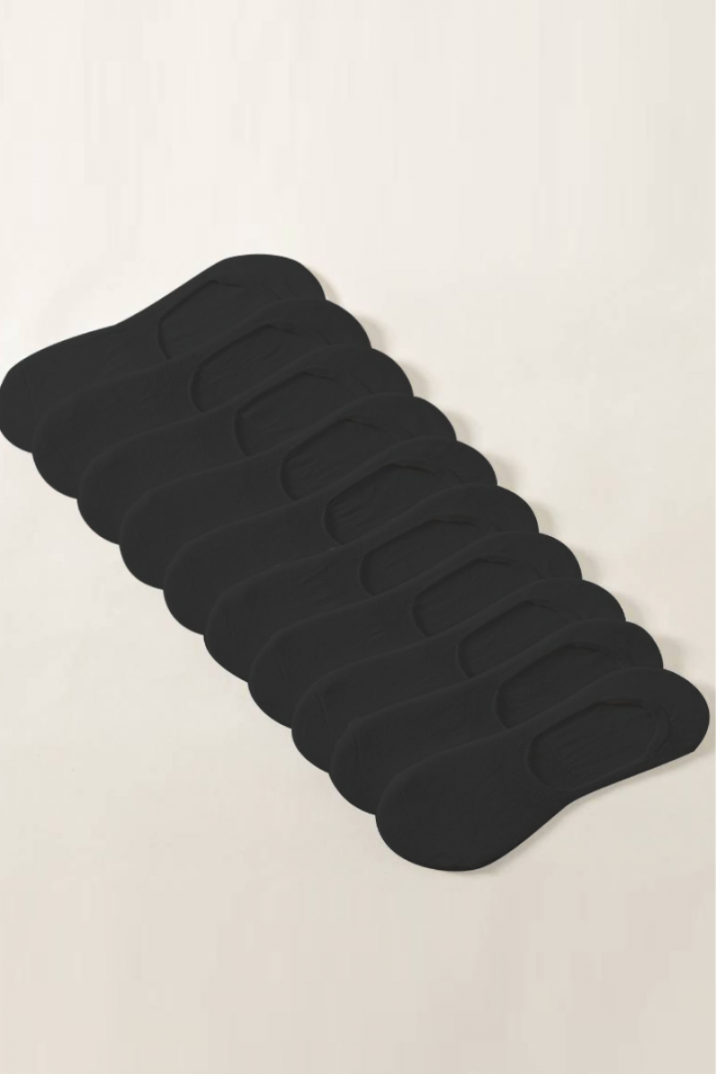 Kadın - Erkek Düz Desen (10'LU PAKET - 10 ÇİFT) Pamuklu Terletmez Babet Çorap