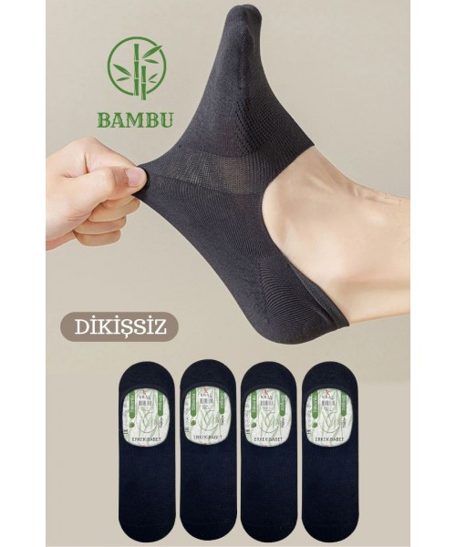Erkek - Bayan Bambu Babet Çorap Dikişsiz Parfümlü Silikonlu  Babet Çorap