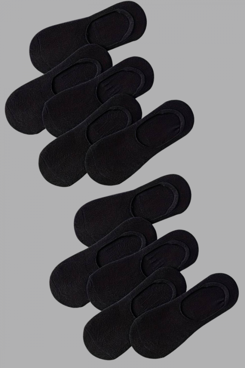 Kadın - Erkek Düz Desen (10'LU PAKET - 10 ÇİFT) Pamuklu Terletmez Babet Çorap