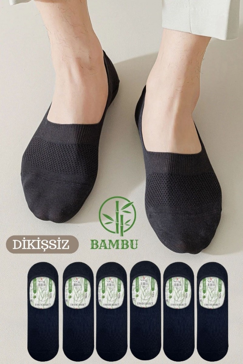 Erkek - Bayan Bambu Babet Çorap Dikişsiz Parfümlü Silikonlu Babet Çorap