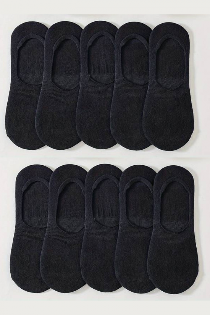 Kadın - Erkek Düz Desen (10'LU PAKET - 10 ÇİFT) Pamuklu Terletmez Babet Çorap