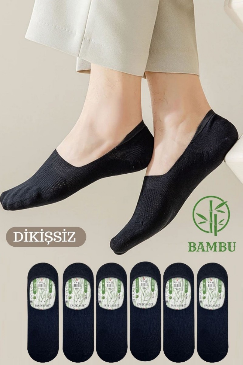 Erkek - Bayan Bambu Babet Çorap Dikişsiz Parfümlü Silikonlu Babet Çorap