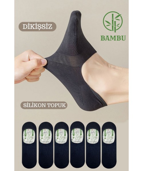 Erkek - Bayan Bambu Babet Çorap Dikişsiz Parfümlü Silikonlu Babet Çorap