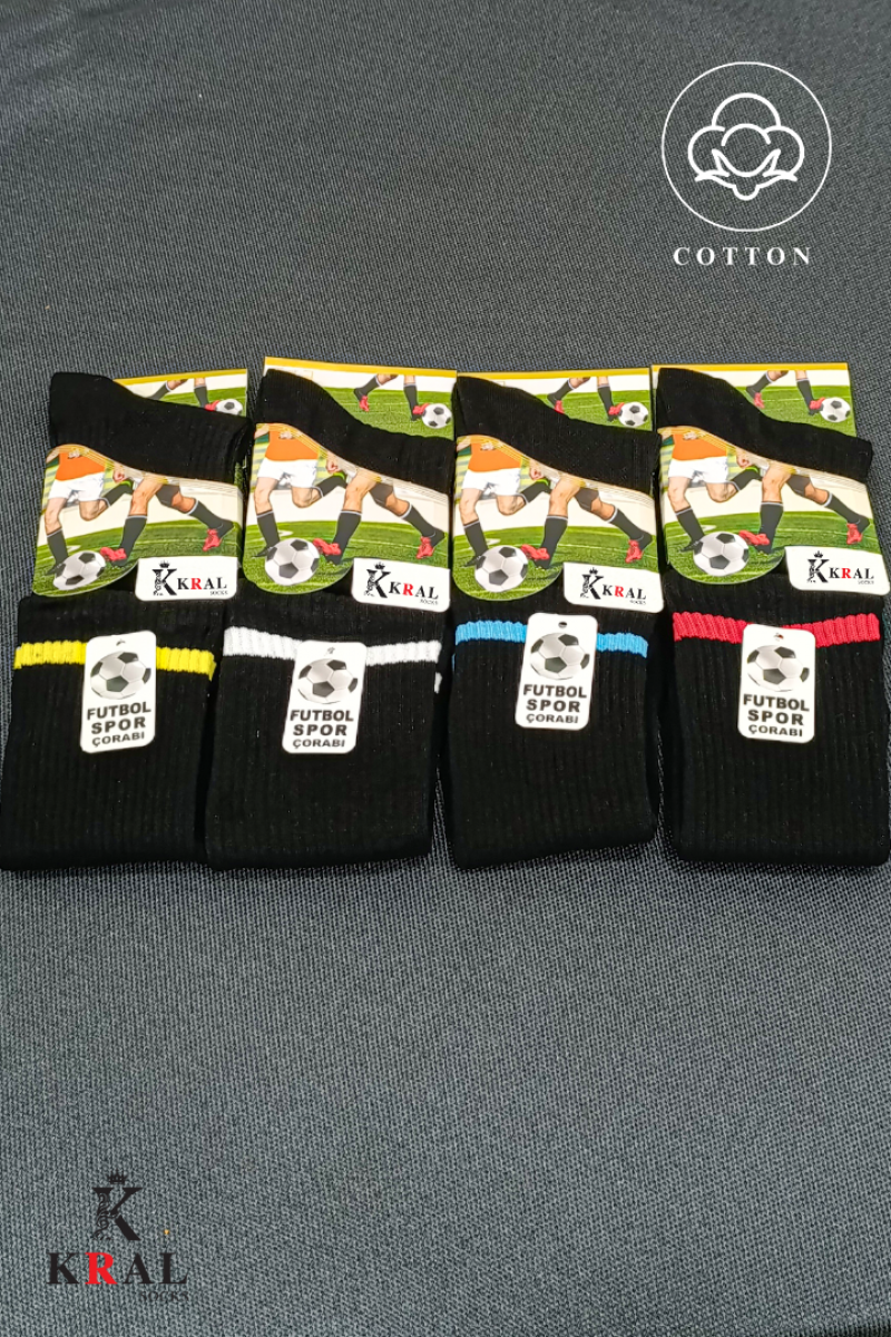 Erkek 4 Çift Futbol Maç Çorabı (40-45 BEDEN) Tozluk Halısaha Çorap