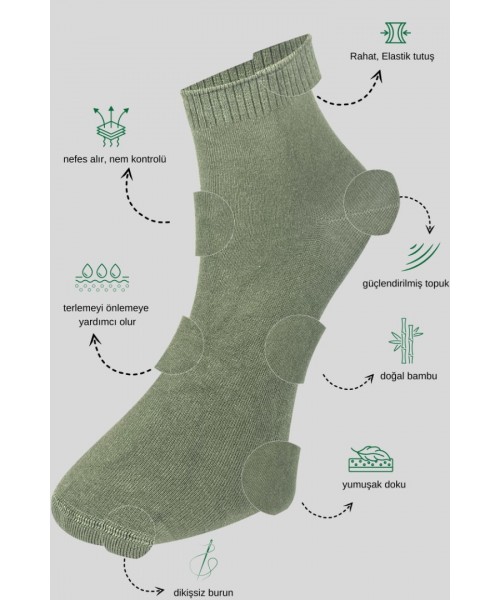 Erkek Bambu Patik Düz Desen (5 Çift) Dikişsiz Çorap Erkek Bambu Patik Düz Desen (5 Çift) Dikişsiz Çorap