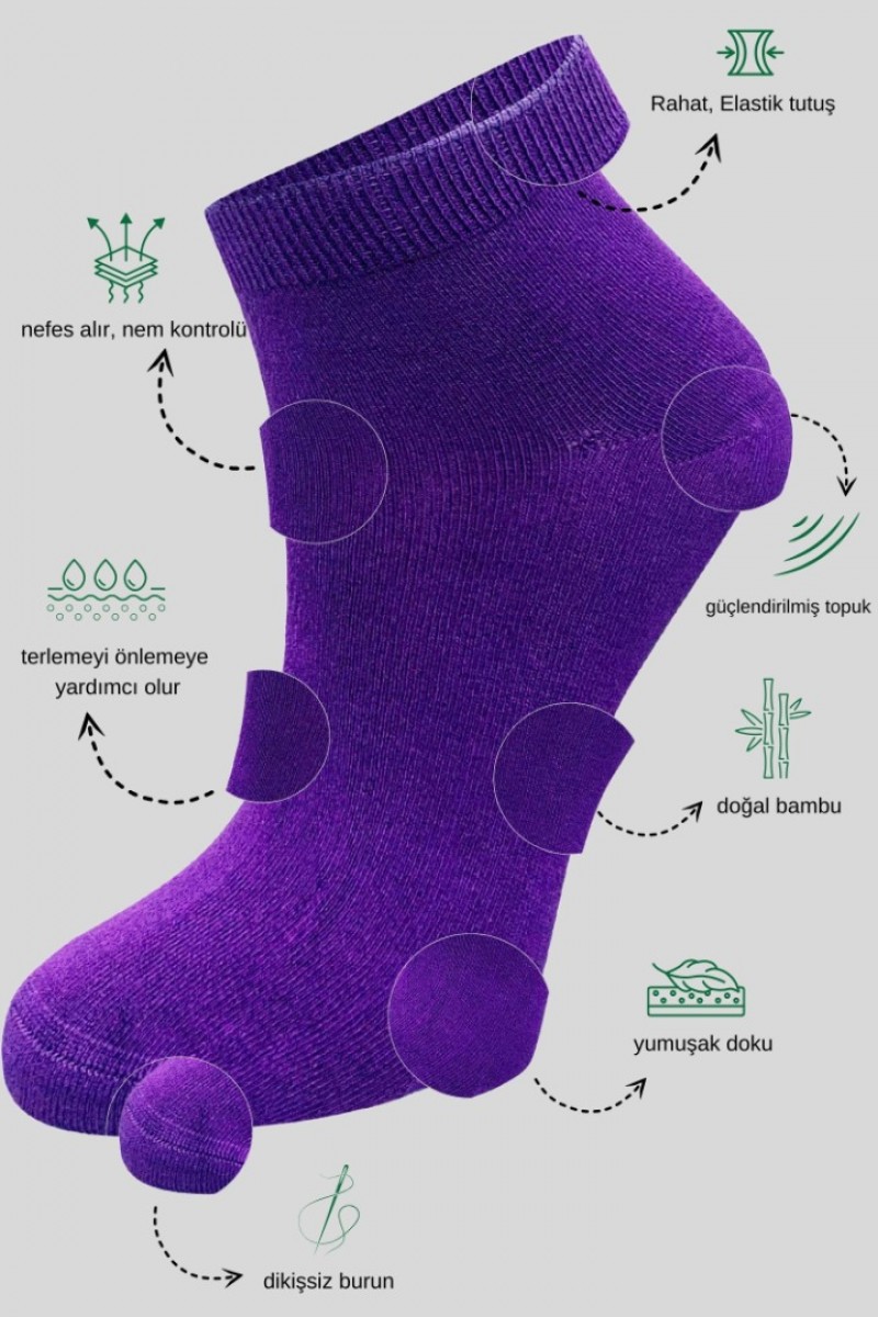 Kadın Bambu Patik Çorap (3 ADET) Görünmez Dikişsiz Parfümlü Kısa Yazlık Kadın Çorabı Kadın Bambu Patik Çorap (3 ADET) Görünmez Dikişsiz Parfümlü Kısa Yazlık Kadın Çorabı