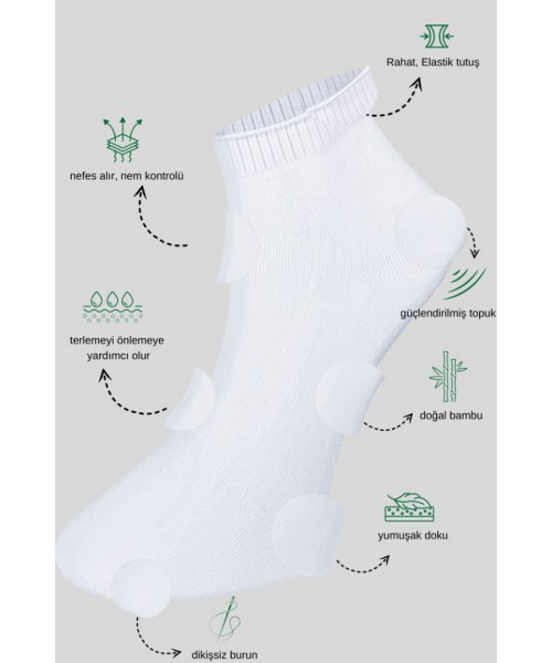 Erkek Bambu Patik Düz Desen (5 Çift) Dikişsiz Çorap Erkek Bambu Patik Düz Desen (5 Çift) Dikişsiz Çorap