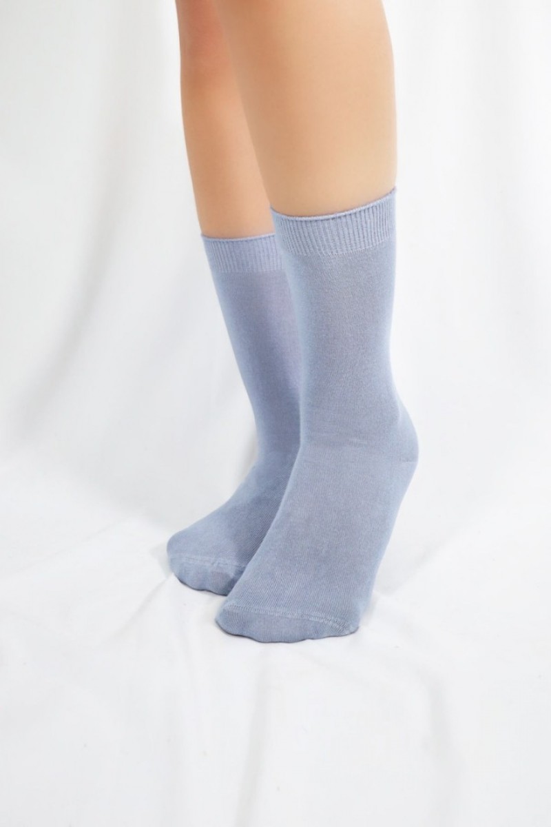 Kadın Çorabı Ter Emici Dikişsiz Extra Soft Model Soket Uzun Bambu Çorap (3 ÇİFT) Asorti Renk