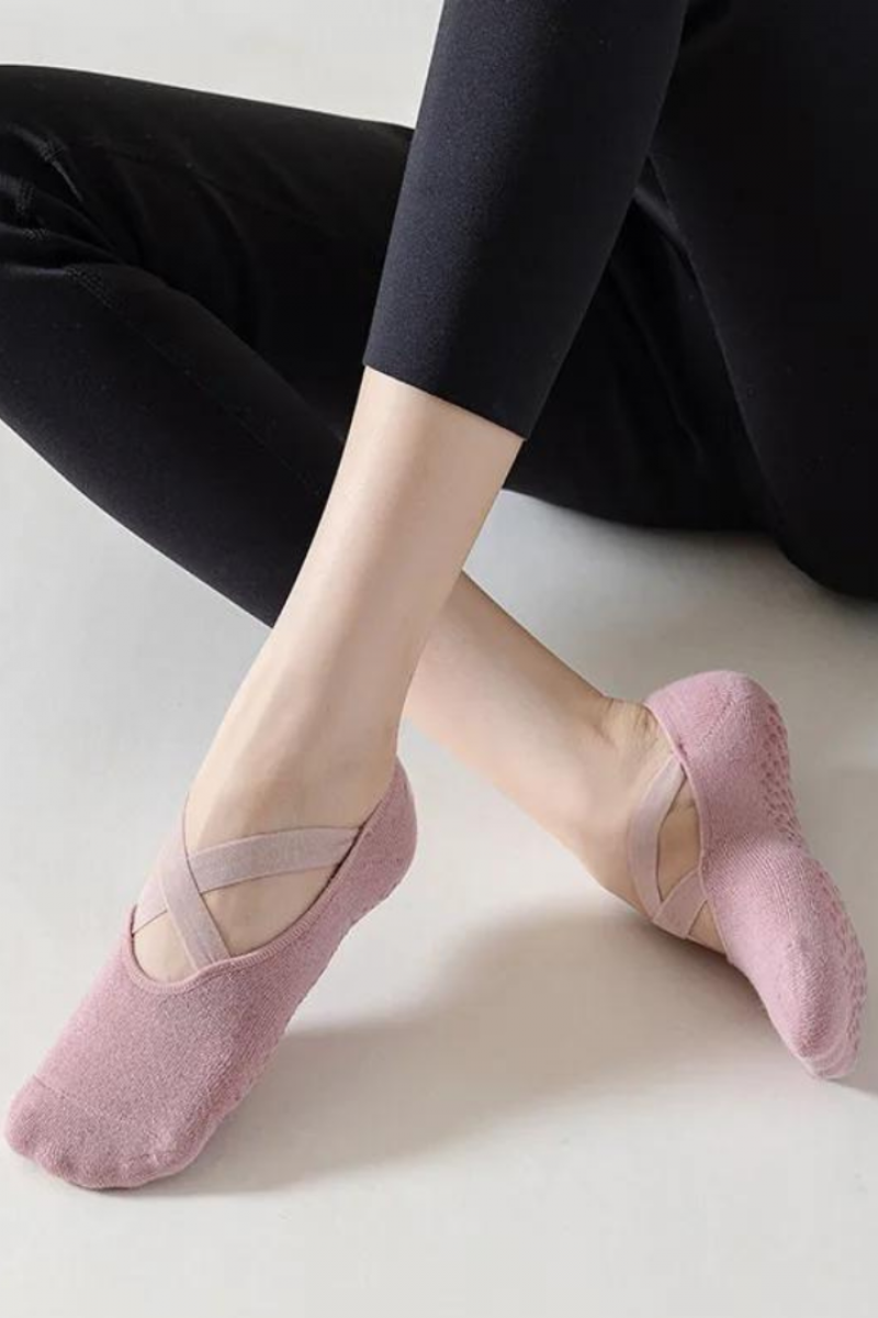 Bambu Pilates Çorabı Yoga ABS Kaydırmaz Taban Dans Bale Fitness Spor Çorabı 6 ÇİFT ASORTİ