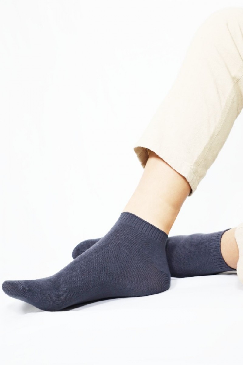 Erkek Patik Düz Desen (5 Çift) Bambu Dikişsiz Hassas Dokuma Parfümlü Kısa Çorap