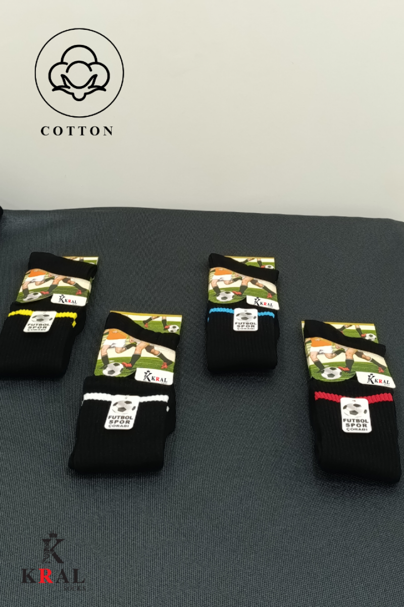 Erkek 4 Çift Futbol Maç Çorabı (40-45 BEDEN) Tozluk Halısaha Çorap