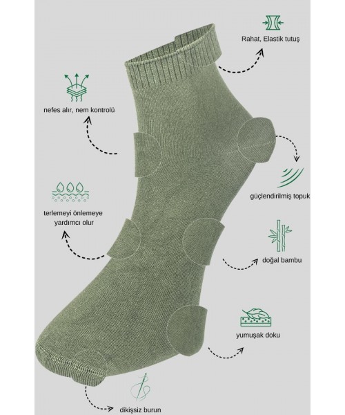 Erkek Bambu Patik Düz Desen Dikişsiz Çorap 3 Çift Erkek Bambu Patik Düz Desen Dikişsiz Çorap 3 Çift