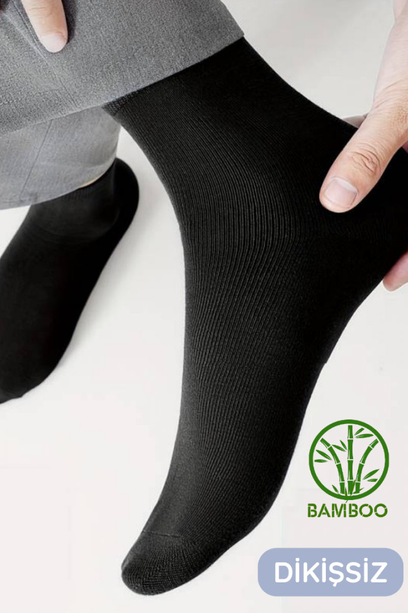 Erkek Yazlık Bambu Soket Uzun 8 Çift Karma Renkli Çorap