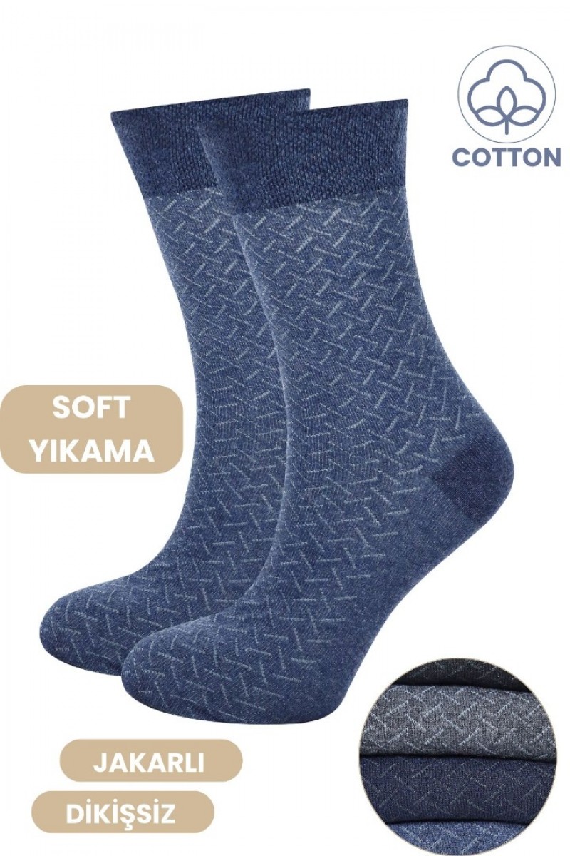 Erkek Çorap Cotton Dikişsiz Jakarlı Mevsimlik Uzun Çorap