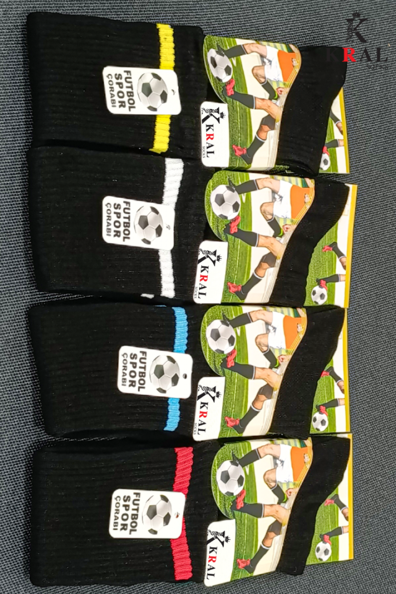 Erkek 4 Çift Futbol Maç Çorabı (40-45 BEDEN) Tozluk Halısaha Çorap