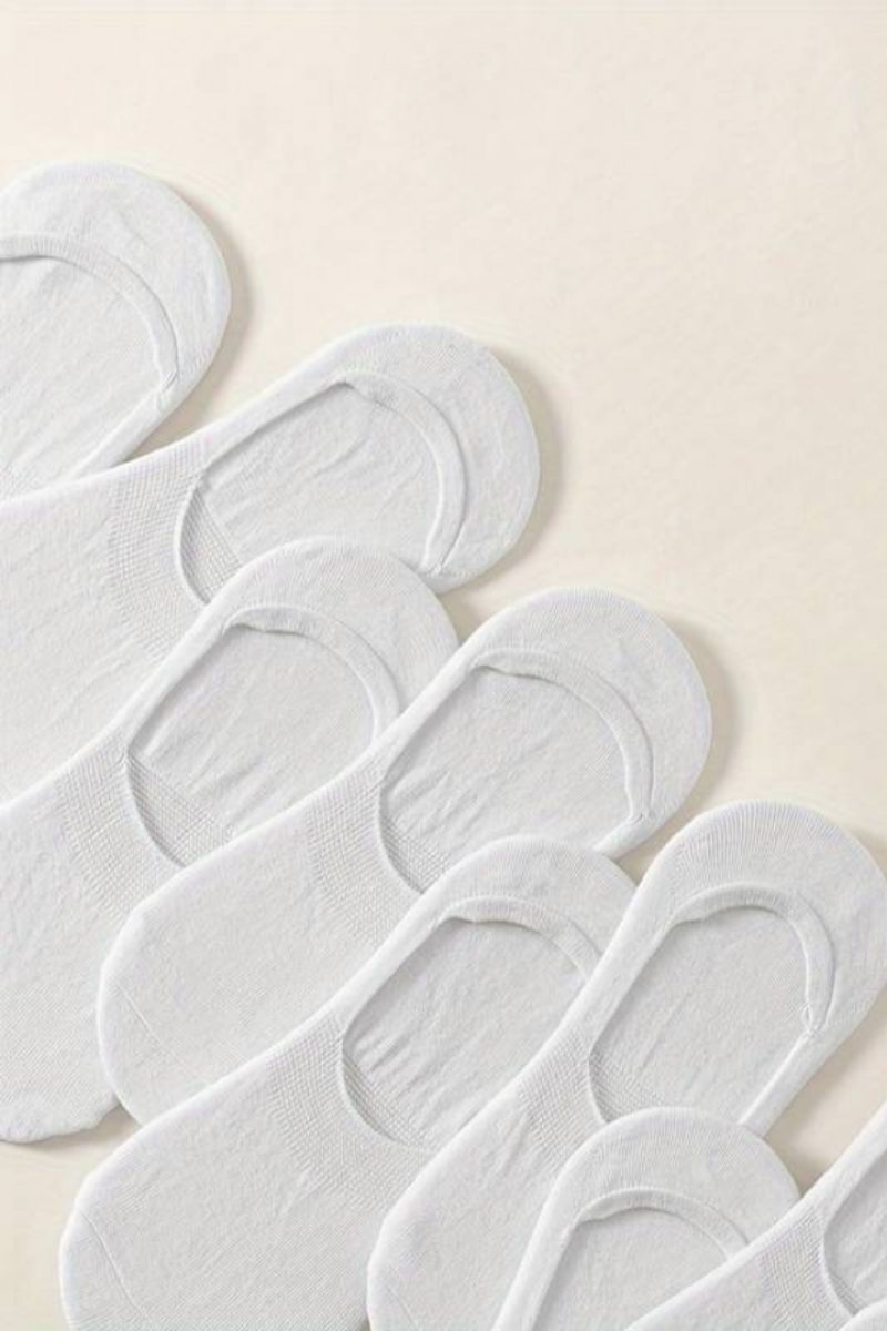 Kadın - Erkek Düz Desen (10'LU PAKET - 10 ÇİFT) Pamuklu Terletmez Babet Çorap BEYAZ