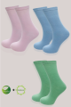 Kadın Çorabı (BAMBU MODAL) Ter Emici Dikişsiz Trend Model Soket Uzun Çorap (3 ÇİFT) Asorti Renk