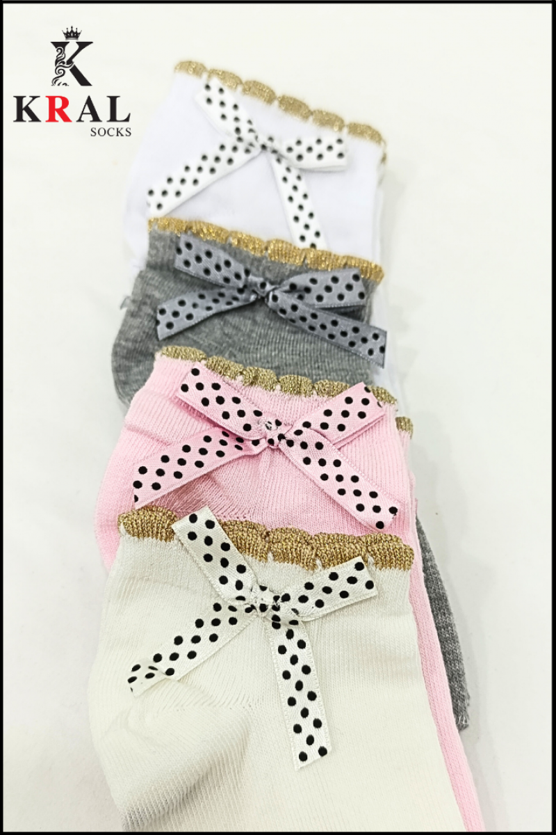 Kız Çocuk Patik Çorap Kurdela Pamuklu Terletmez (5 ÇİFT) Okul Çorabı