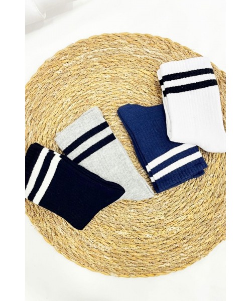 Erkek Düz Çizgili (4 ÇİFT) Çorap Tenis Model Pamuklu Terletmez Öğrenci Okul Çorabı  Erkek Düz Çizgili (4 ÇİFT) Çorap Tenis Model Pamuklu Terletmez Öğrenci Okul Çorabı