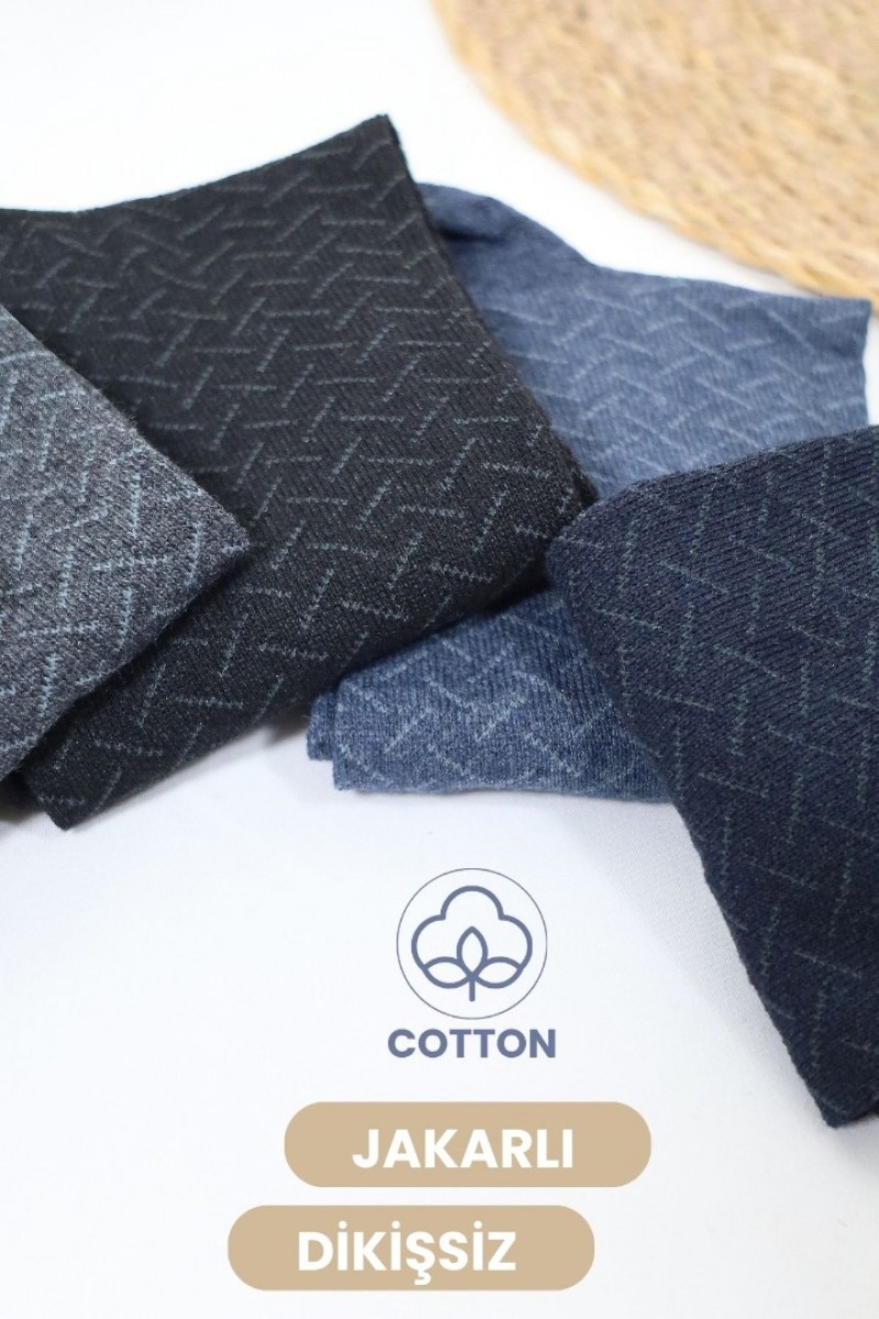 Erkek Çorap Cotton Dikişsiz Jakarlı Mevsimlik Uzun Çorap