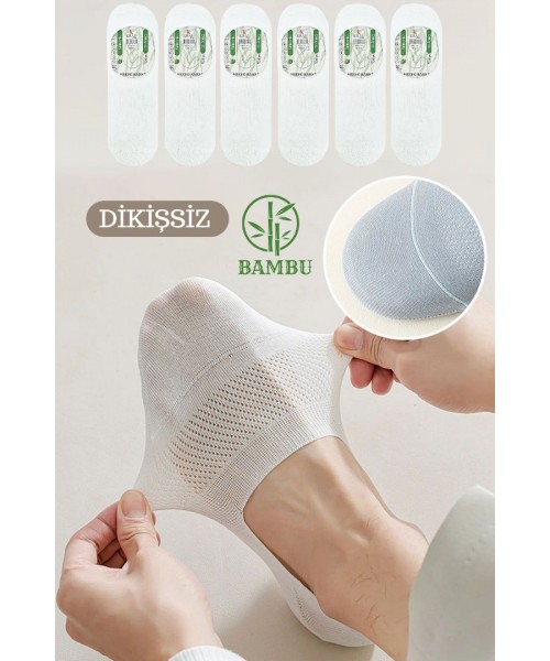 Erkek - Bayan Bambu Babet Çorap Dikişsiz Parfümlü Silikonlu Babet Çorap