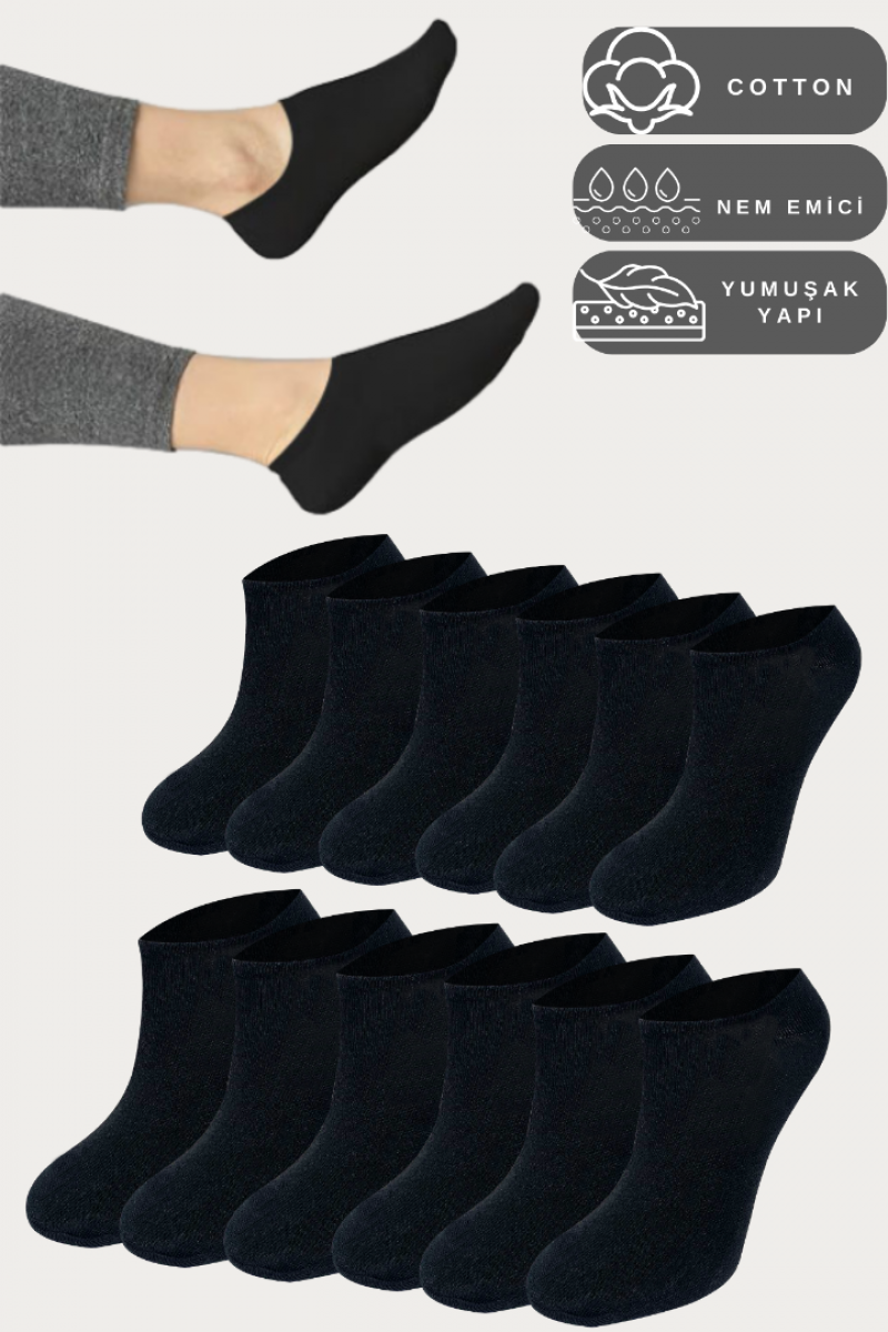 Kadın - Erkek - Unisex Düz Desen (6 ÇİFT) Pamuklu Beden Mevsimlik Terletmez Görünmez Çorap Kadın - Erkek - Unisex Düz Desen (6 ÇİFT) Pamuklu Beden Mevsimlik Terletmez Görünmez Çorap