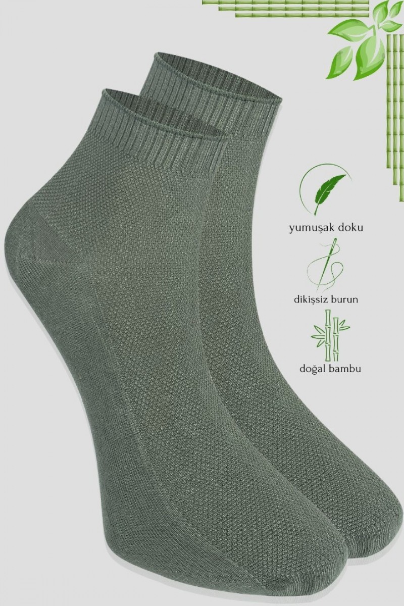 Erkek Patik Lacose Kabartma Desenli (5 ADET) Bambu Dikişsiz Parfümlü Kısa Çorap