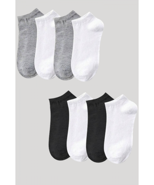 Kadın - Erkek - Unisex Düz Desen (8 ÇİFT) Pamuklu Terletmez Yazlık Görünmez Çorap Seti Kadın - Erkek - Unisex Düz Desen (8 ÇİFT) Pamuklu Terletmez Yazlık Görünmez Çorap Seti