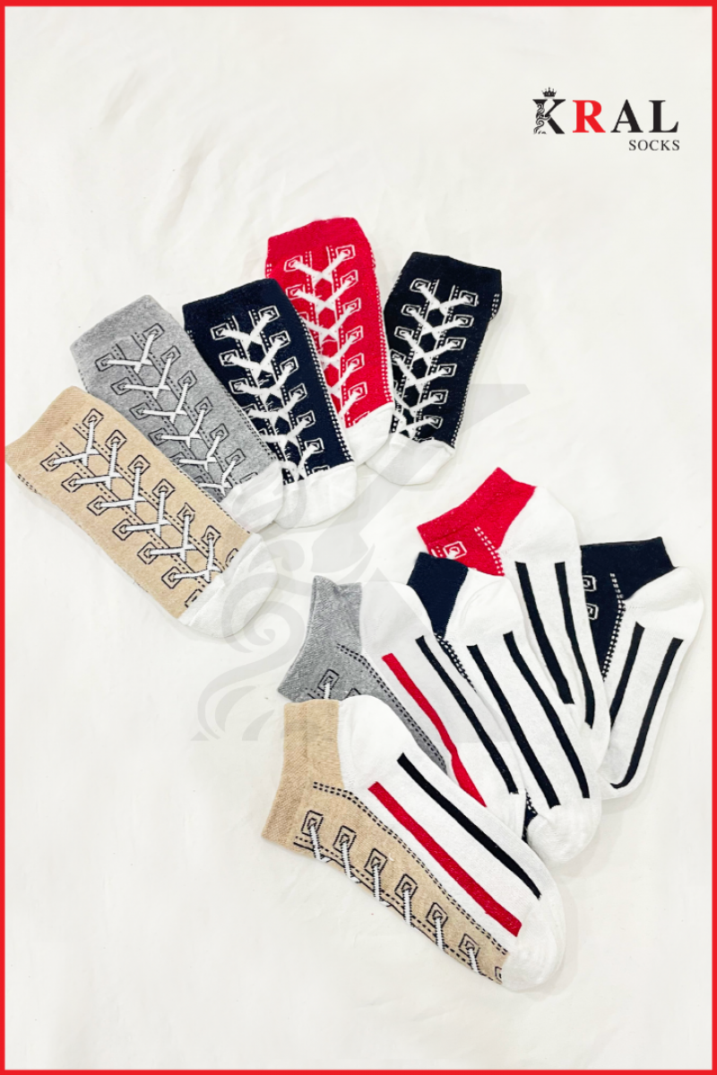Kadın - Erkek (5 ÇİFT) Spor Ayakkabı Model Pamuklu Terletmez Çorap Seti