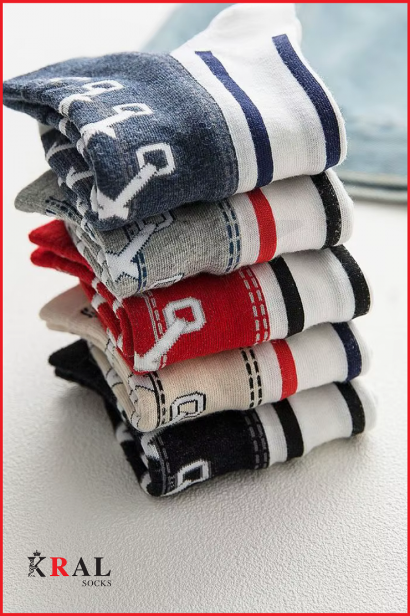 Kadın - Erkek (5 ÇİFT) Spor Ayakkabı Model Pamuklu Terletmez Çorap Seti