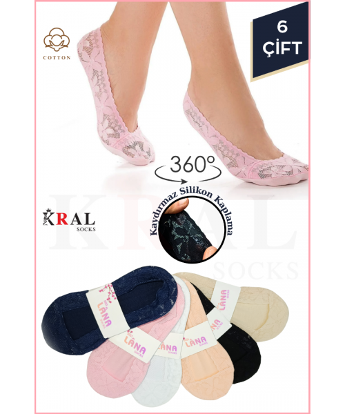 adın Çorap (6 ÇİFT) CLARA Model Renkli Pamuklu Terletmez Babet Çorap Seti ASORTİ