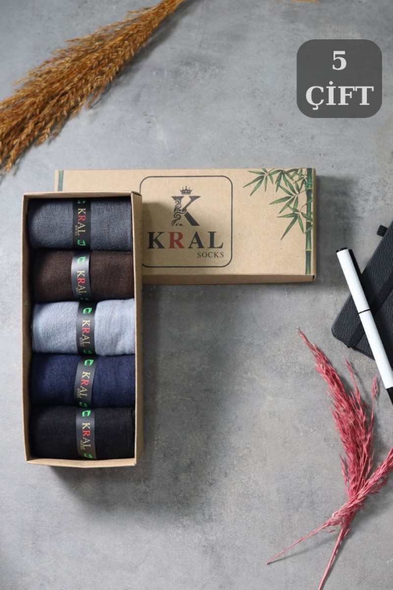 Bambu Erkek Çorap Klasik Soket Düz Uzun Yazlık Dikişsiz 5'li Kutulu Premium Set Bambu Erkek Çorap Klasik Soket Düz Uzun Yazlık Dikişsiz 5'li Kutulu Premium Set