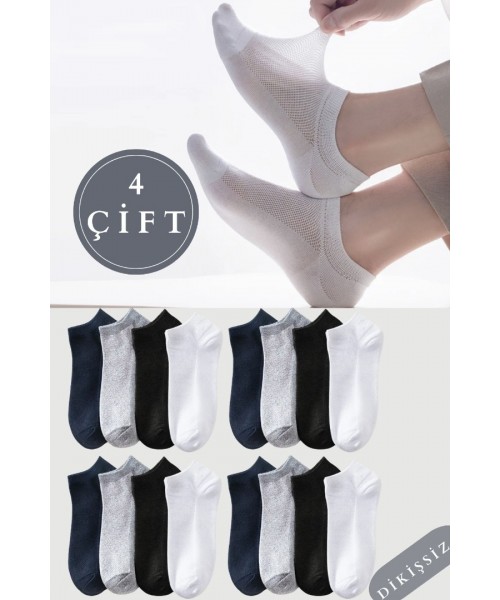 Erkek Çorap Pamuklu Extra Konforlu Ve Yumuşak File Vedili Çorap Seti 4 Çift