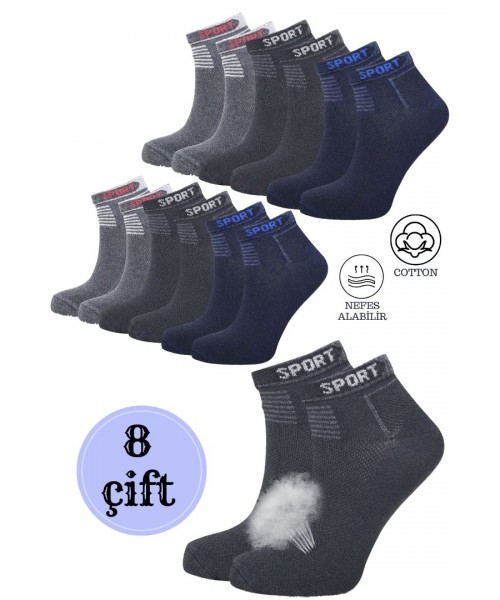 Erkek Unisex 8 Çift Pamuklu Basic Derbili Pamuklu Çorap Erkek Unisex 8 Çift Pamuklu Basic Derbili Pamuklu Çorap