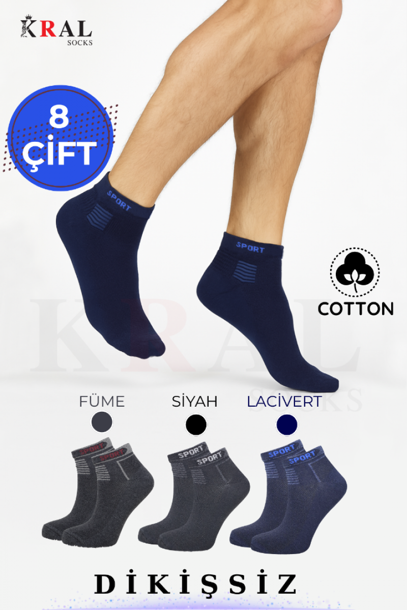 Pamuklu Erkek Patik Çorap 8 Çift Pamuklu Erkek Patik Çorap 8 Çift