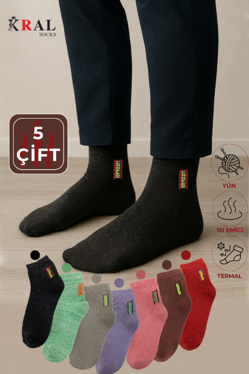 5 Çift Erkek Havlu Kışlık Çorap
