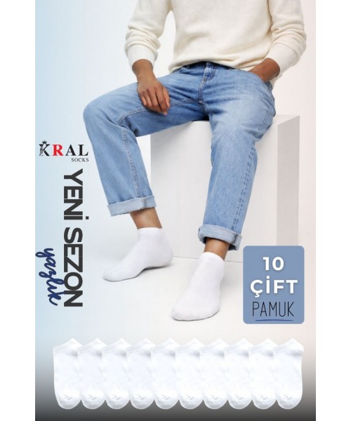 Düz Desen Ekonomik Kadın - Erkek Patik Çorap 10 Çift
