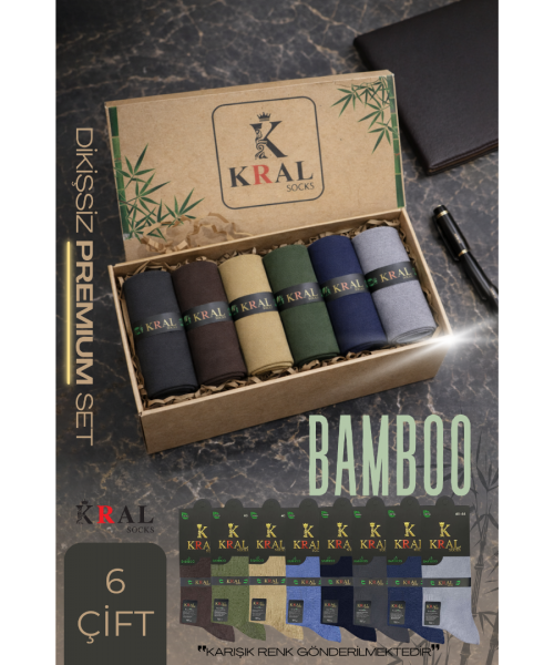 Kutulu 6 Çift Bambu Uzun Soket Model Dikişsiz Hassas Dokuma Parfümlü Çorap