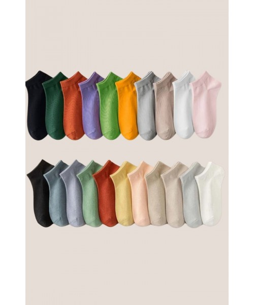 Kadın Renkli 5 Çift Likralı Pamuklu Penye Patik Çorap Kadın Renkli 5 Çift Likralı Pamuklu Penye Patik Çorap